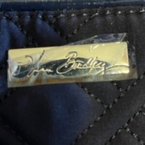 Vera Bradley Trapeze Quilted Crossbody with Patent Leather Trim Navy Blue - Picture 3 of 7